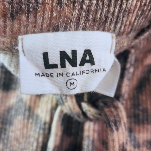 LNA Leopard Cheetah Rib Knit Pants Joggers - Picture 7 of 11